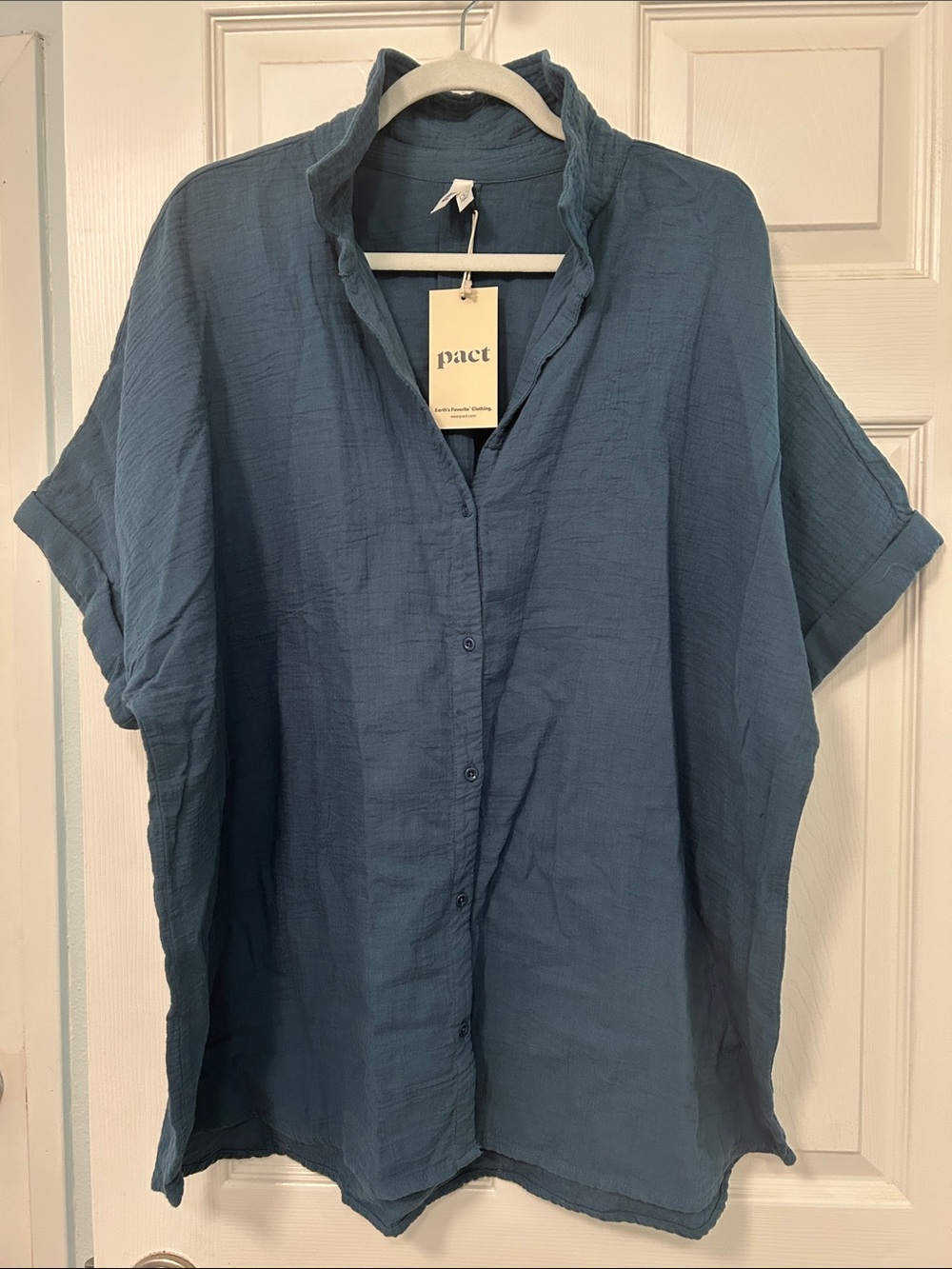 Pact, Organic Cotton, Coastal, Double Gauze Oversized Shirt